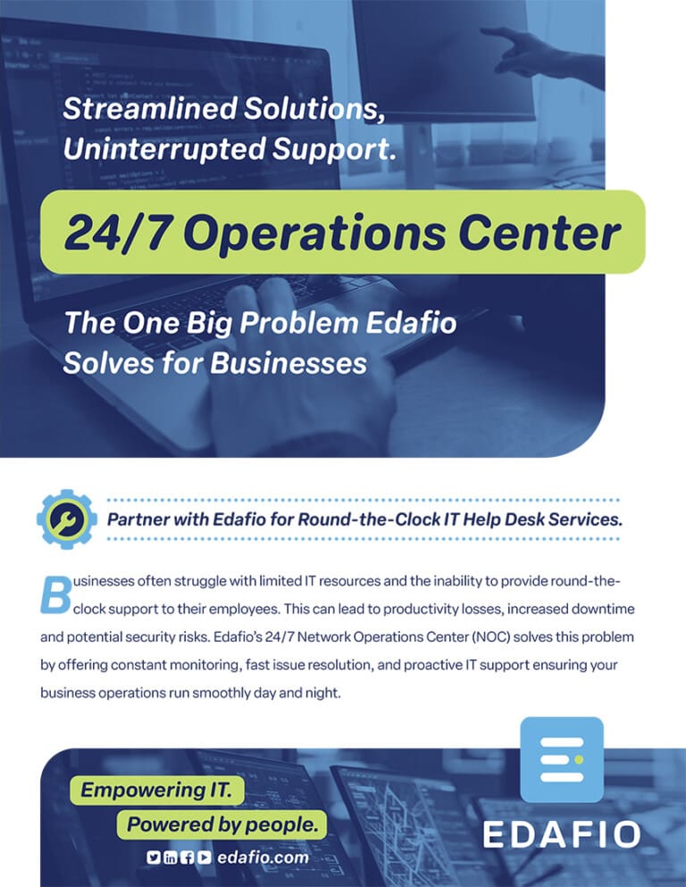 Downloadable PDF document about Edafio's 24/7 Operations Center