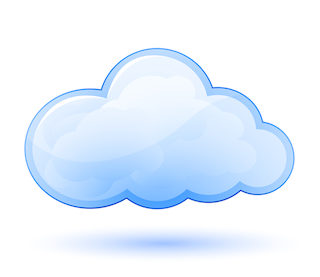 Light blue animation cloud over a white background